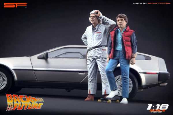 1:18 Back to the Future figurines Doc & Marty Figure without CAR